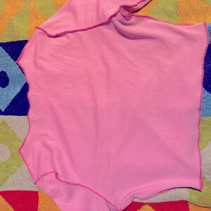 Long sleeve pink patch work crop